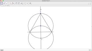 MTHE 3070 Constructions Equilateral Triangle given circle Geogebra