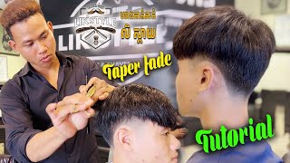 💈Khmer barbershop haircut taper fade \u0026 two block🇰🇭2024