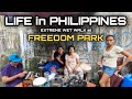 CAUGHT by HEAVY RAIN | EXTREME WALK at FREEDOM PARK QUEZON CITY PHILIPPINES [4K] 🇵🇭