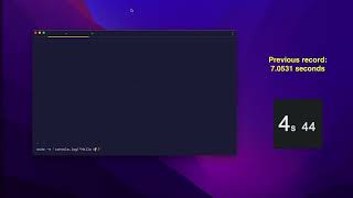 Current Javascript Hello World SPEEDRUN Record