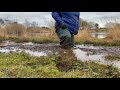 new wellies new waterproofs second mud deep into liquid sloppy mud