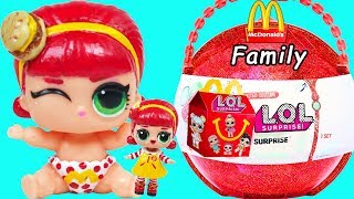 LOL Surprise McDonalds Lil Sister \u0026 Happy Meal Toys | Toy Egg Videos