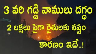 3 వరి గడ్డి వాములు మంటల్లో దగ్ధం | 2 లక్షలు పైగా రైతులకు నష్టం | Fire to paddy grass