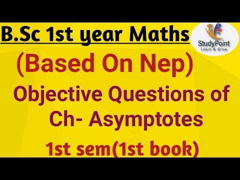 B.Sc 1st Year Maths || Objective Questions Of Ch- Asymptotes || 1-sem ...