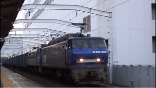 3460レ JR貨物 EF200-901号機 吹田機関区所属 牽引貨物列車 EF66形100番台無動力回送連結 ワムハチ 東海道本線 静岡駅通過