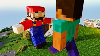 Minecraft Jelly Mario Falls Down Over & Over | Minecraft RTX Mario Goes Down !! Mario Fails