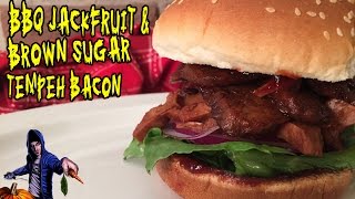 BBQ Jackfruit & Tempeh Bacon Sandwich | Vegan