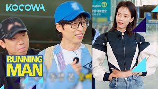Young Ji Hyo shows a little belly for her airport look | KOCOWA+ | Running Man E650 | [ENG SUB]