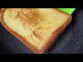 ปังปิ้งเนยสดนำ้ตาล ด้วยกระทะ ไม่ง้อเตาอบ ขนมง่ายๆ กรอบฉ่ำเนย sweet butter toast pan asmr ครัวแม่ผึ้ง