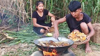 In Forest, We catch and Cook river Crabs for jungle lunch @RinaAdventureAllTime