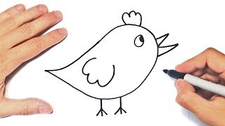 How to draw a Bird for kids | Bird Easy Draw Tutorial