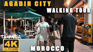 Agadir city evening walking tour 2024- Morocco 4K UHD