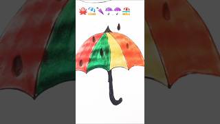 How to draw an umbrella ☔🏖️ easy drawing and colouring video #viralshort #drawing #art #shorts