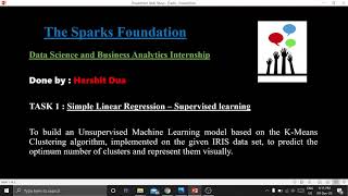 Task 1 : Simple Linear Regression - Supervised Learning