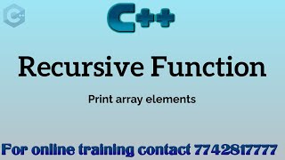 recursion in cpp in hindi | print array elements