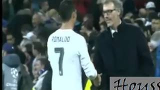 Real Madrid CF vs Paris Saint Germain FC - Cristiano Ronaldo Talks To Laurent Blanc