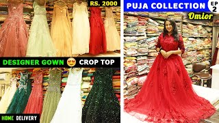 Durga Puja Collection - Barabazar Gown | Ball Gown | Crop Top Lehenga | Omior | Vlogging Couple