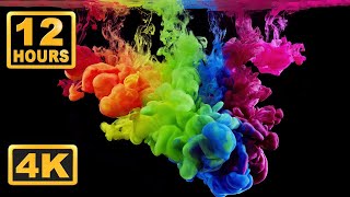 Abstract Liquid! 12 Hours 4K Satisfaying Video! Relaxing Music / Screensaver for Meditation. Fluids