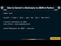 How to Convert a Dictionary to JSON in Python