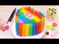 Best Miniature KitKat Chocolate Cake Decorating | Colorful Heart Chocolate Ideas | 1000+Yummy Cake