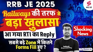 RRB JE Form Fill Up 2024 | RRB JE RTI Reply \u0026 Total Applications Zone-Wise | Full Details| Mohit Sir