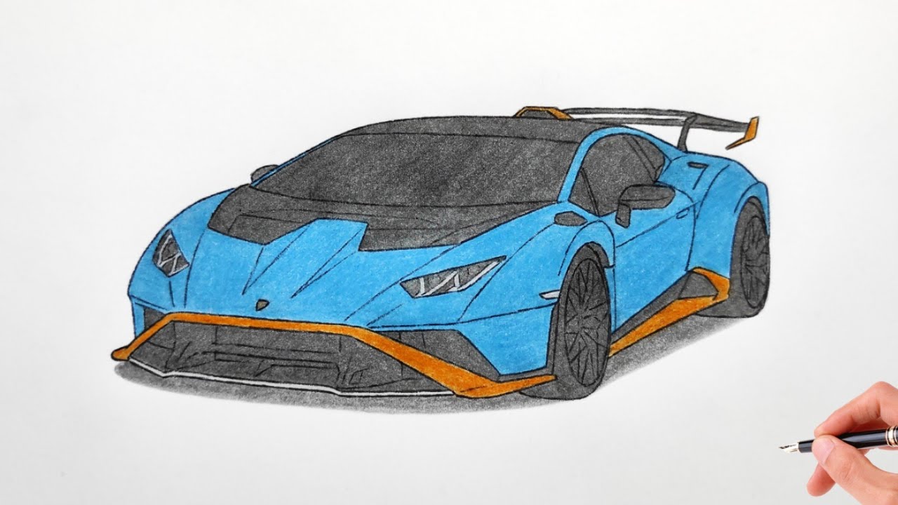 How To Draw A LAMBORGHINI HURACAN STO 2020 / Drawing Lambo Huracan 2021 ...