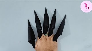 How To Make Origami Black Panther Claws | Diy Paper Claws | Halloween claws | Origami Claws Tutorial