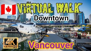 🇨🇦🚶🏃ਵੈਨਕੂਵਰ, ਬੀਸੀ, ਕੈਨੇਡਾ, ਵਰਚੁਅਲ ਵਾਕਿੰਗ ਟੂਰ,Vancouver Downtown Walk, Summer  Virtual Walking Tour🇨🇦