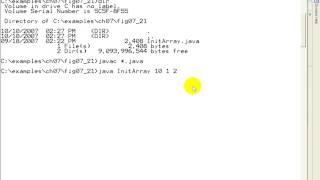 F1L6@12 InitArray java using command line arguments to initialize an array