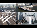 Jeff Bezos's sailing yacht Koru and Rotterdam's Koningshaven bridge