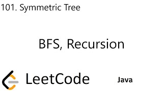 LeetCode 101 | Symmetric Tree | BFS | Recursion | Java