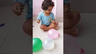 cute baby balloon poping #shorts #viral #youtubeshorts