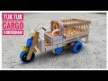 How To Make TUK TUK Cargo E-Rickshaw From Waste Matchbox - DIY Autorickshaw Loder Using DC Motor