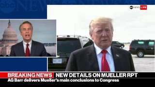 Mueller report -  AG Barr letter: No conclusion on justice obstruction | LIVE ABC News report