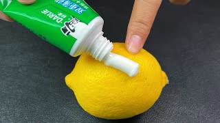 Apply toothpaste to the lemon,I didn't expect it to be so effective. Save money and practical tips