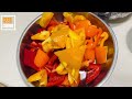 stir fry sweet palermo peppers with bouncy juicy prawns