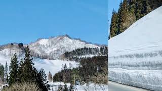 小国町雪景色　横川ダム湖