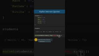 Sort a Dictionary By Value in Python | Interview Question