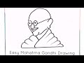 Mahatma Gandhi Drawing Step by Step | Gandhi Jayanthi Drawing | How to draw Gandhiji with Number  2