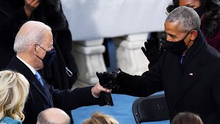 President Joe Biden Greets Obama With Fist Bump at Inauguration