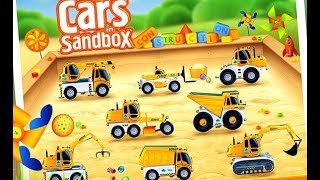 Let's Play • Cars in Sandbox • Learn construction vehicles, truck, car, sounds, Games for Kids