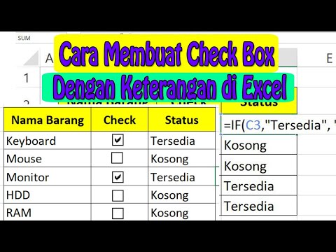 Cara Membuat Check Box Dilengkapi Keterangan Di Excel - YouTube