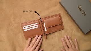 Hide Horn Tan Leather RFID Men's wallet HH263 TN SBR L F10A