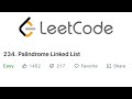 LeetCode Palindrome Linked List Solution Explained - Java