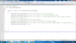 Escape Sequence In Java Programming