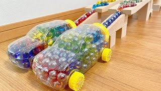 Marble Run ASMR Race ☆ HABA Slope & Dump Truck Excavator Ambulance Garbage Truck Tractors #11