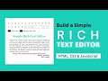 Build a Fully Functional Rich Text Editor using HTML, CSS & JavaScript | Step-by-Step Tutorial