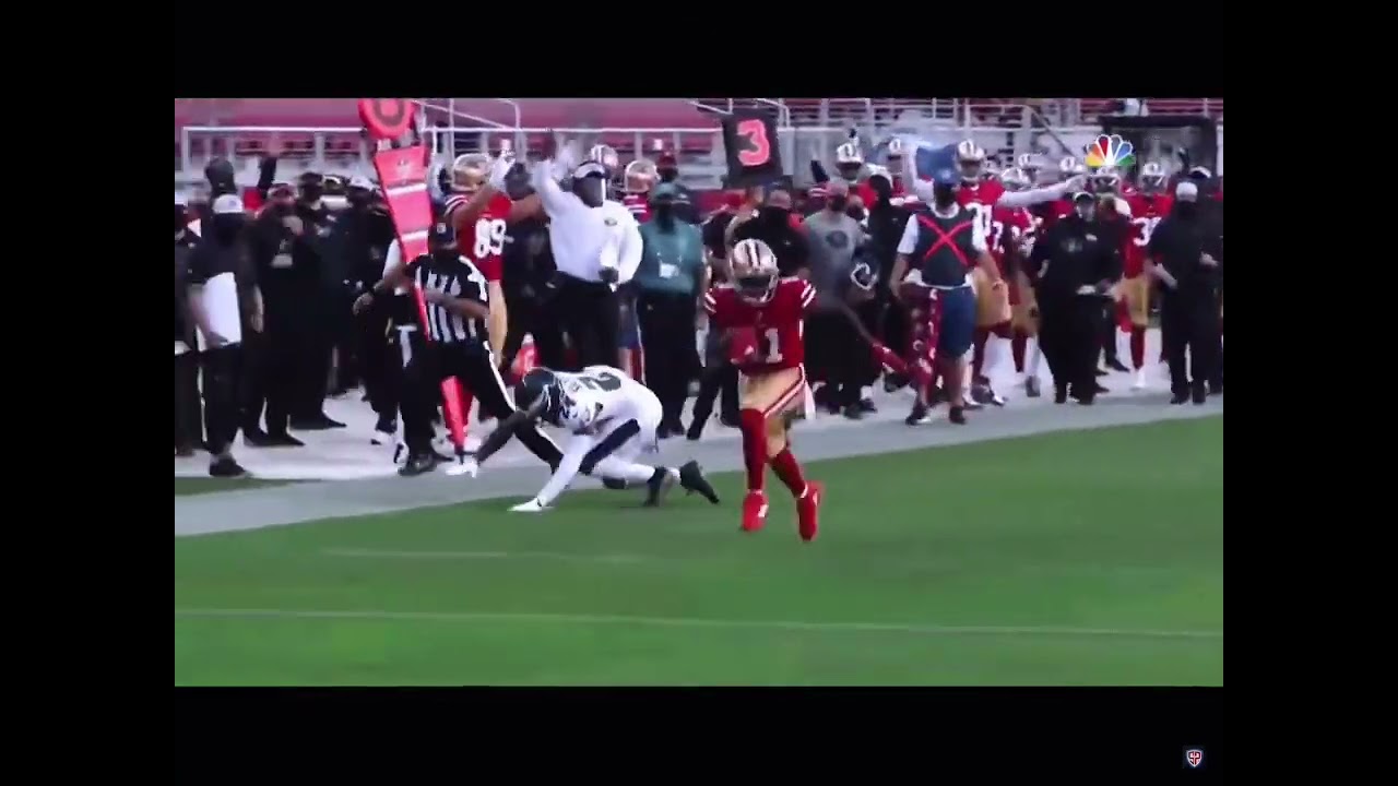 Brandon Aiyuk Insane Hurdle 😯 #49ers #brandonaiyuk - YouTube