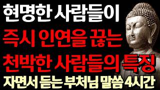 현명한 사람들이 멀리하는 저급하고 천한 사람들의 특징 I 노후에 '이런' 사람과 과감히 관계를 끊어라  I 자면서 듣는 부처님 말씀 4시간 l 지혜 I 오디오북 I 철학 I 독경