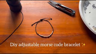 DIY Adjustable morse code thread bracelet #diy #morsecode #diyjewelery #bracelet